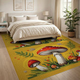 Whimsical Red Toadstool Mushroom Area Rug