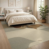 Serene Deer Silhouette Beige Abstract Rug