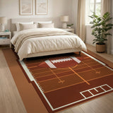 Brown and Tan Football Field Area Rug