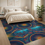 Rainbow Bicycle Reef Washable Area Rug