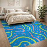 Cosmic Swirl Star Multi-Color Area Rug