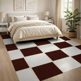Brown Checkerboard Area Rug
