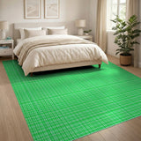 Green Gingham Green Gingham Checkered Area Rug