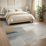 Grey Abstract Grey Organic Shapes Area Rug