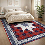 Red Star Quilt Area Rug