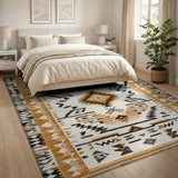 Orange Southwestern Geometric Area Rug
