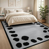 Black and White Black White Abstract Spot Area Rug