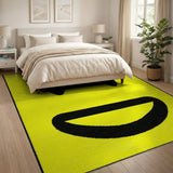 Yellow Yellow Smiley Face Cartoon Area Rug