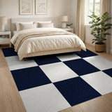 Geometric Modern Classic Black White Checkered Area Rug