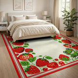 Strawberry Frog Fruit Pattern Area Rug