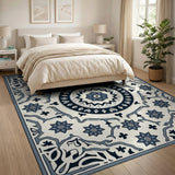 Traditional Persian Intricate Blue Persian Medallion Area Rug