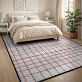 Black White Geometric Medallion Area Rug