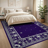 Purple Starry Night Heritage Tribal Area Rug