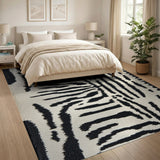 Black and White Black White Zebra Stripe Area Rug