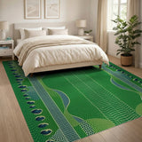 Emerald Crocodile Scale Tribal Area Rug