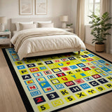 Vibrant Alphabet Learning Kids Area Rug