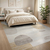 Neutral Abstract Pebble Area Rug