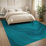 Swirl Teal Swirl Abstract Area Rug