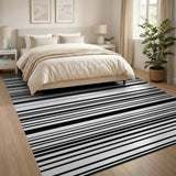 Striped Black and White Bold Black White Horizontal Striped Area Rug