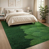 Lush Pine Needle Textured Green Area Rug