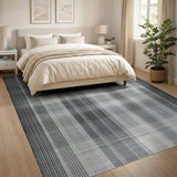 Black and White Black White Geometric Plaid Area Rug