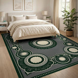 Grey Ornate Medallion Area Rug