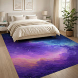 Abstract Area Multi-color and Patterns Starry Nebula Galaxy Area Rug
