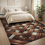 Bronze Woven Geometric Area Rug