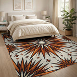 Burnt Orange Starburst Southwestern Rug
