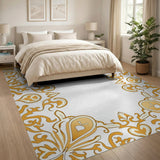 Ornate Gold Persian Border Area Rug
