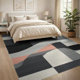 Grey Geometric Modern Modern Geometric Abstract Grey Area Rug