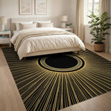 Gold and Silver Golden Eclipse Sunburst Area Rug