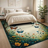 Butterfly Meadow Floral Frame Rug