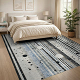Modern Geometric Stripe Polka Dot Area Rug