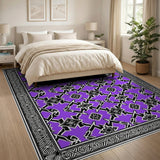 Purple Black Geometric Heritage Tribal Rug