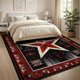Bold Red Star Southwestern Rug