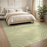 Hypnotic Swirl Geometric Beige Area Rug