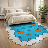 Whimsical Pumpkin Patch Kids Cartoon Rug