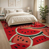 Red Vibrant Watermelon Slice Area Rug