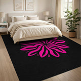 Vibrant Pink Swirl Mandala Area Rug
