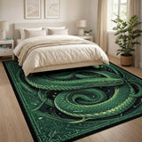 Intertwined Emerald Serpent Area Rug