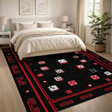 Retro Red Dice Pixel Area Rug
