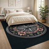 Vintage Floral Compass Rose Area Rug