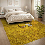 Cute Sleeping Cat Yellow Shag Area Rug