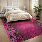 Hot Pink Leopard Ombre Area Rug