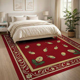 Red Acorn Oak Leaf Persian Area Rug