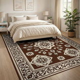 Brown Beige Traditional Persian Area Rug