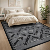 Black White Geometric Tribal No. 2 Area Rug