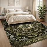 Vintage Ornate Acanthus Leaf Area Rug