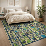 Playful City Map Kids Area Rug